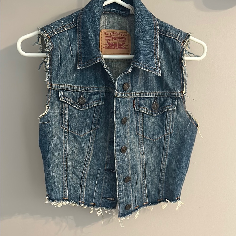 Levi's Blue Denim Sleeveless Jacket
